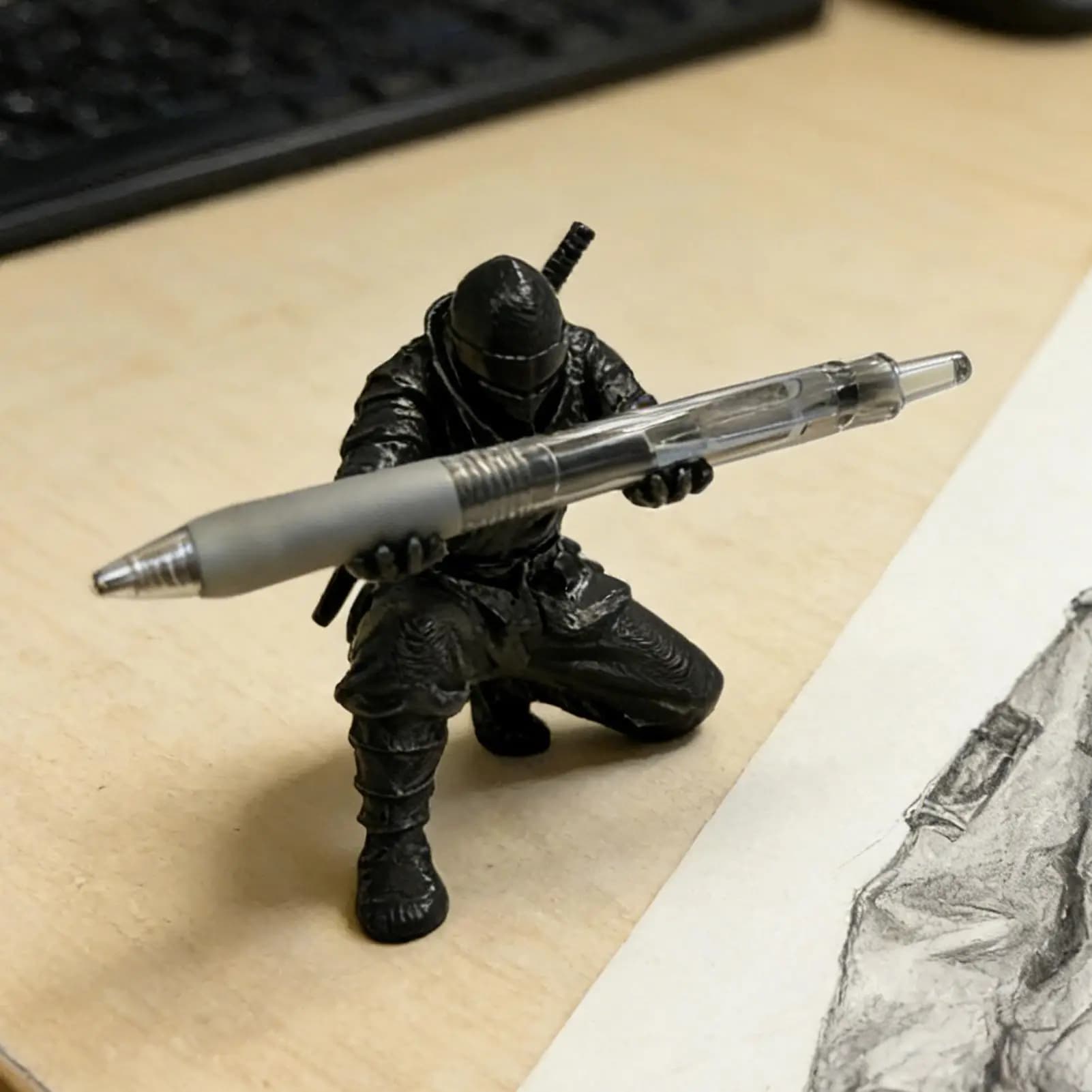 3D Printed Pen Holder Desk Organizer creative Pencil Stand Creative Figure Decor Ninja styleTabletop Ornament Creative Gift