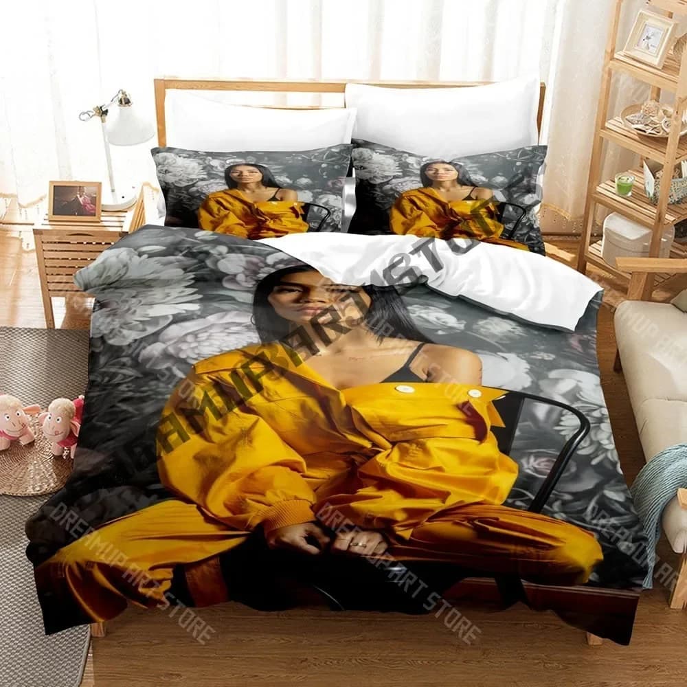 Jhene Aiko bed linen set with 3D print Set single bed double full Queen King Size Set baby bed cover for children's room for adults Print bed linen