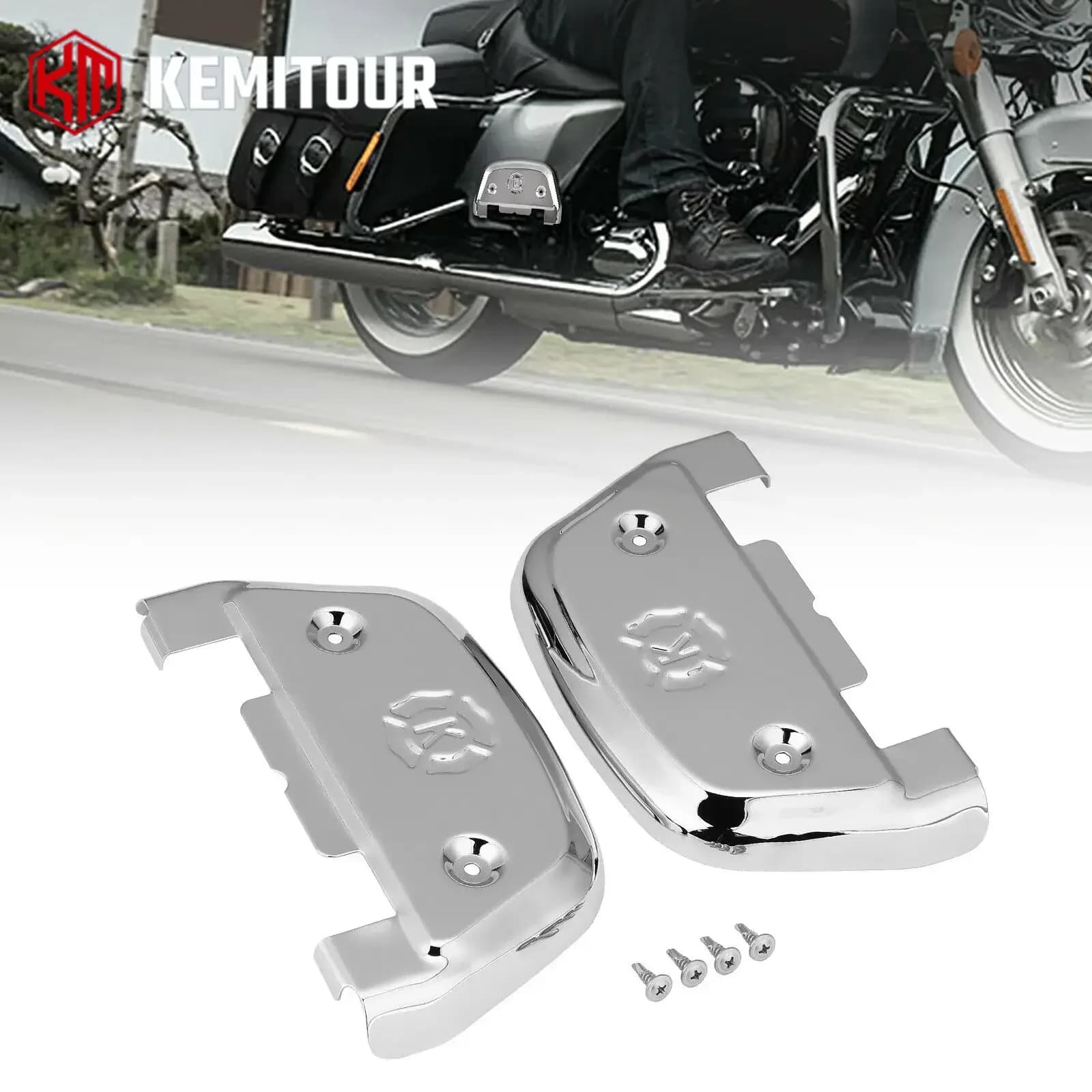 Coperture pedana passeggero moto Coperture pedana a forma di D per Softail Street Glide Electra Glide Road Glide Ultra Limited
