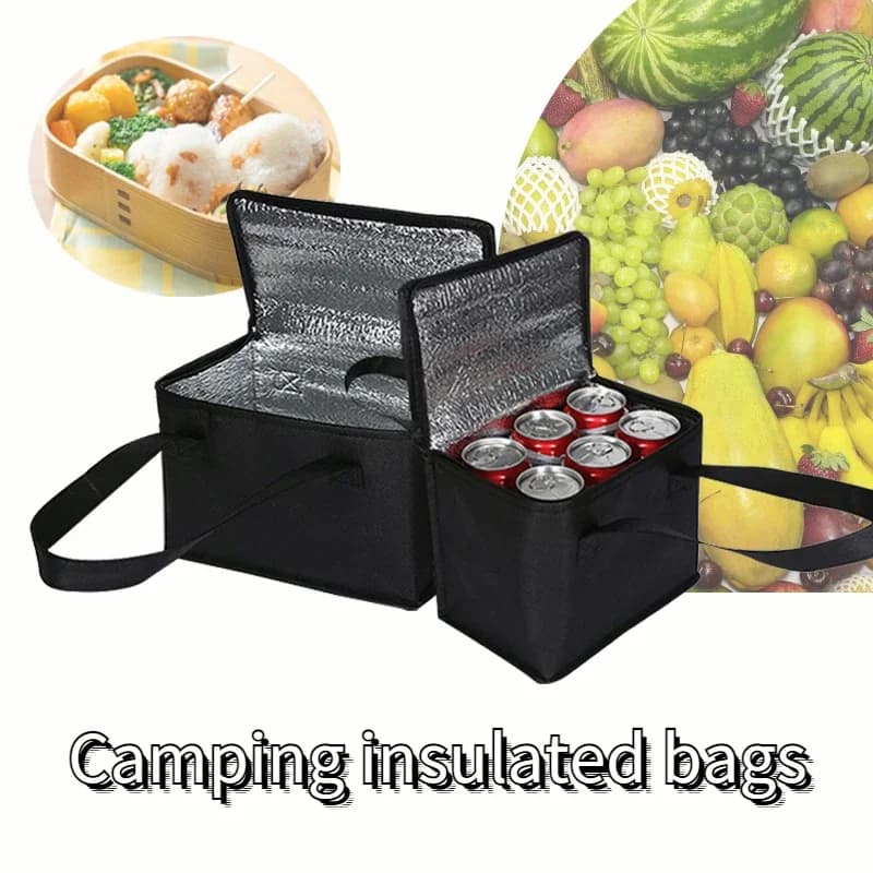 2023 Borse frigo portatili con isolamento termico Grande campeggio esterno Lunch Bento Box Viaggi BBQ Pasto Bevanda Zip Pack Forniture per picnic