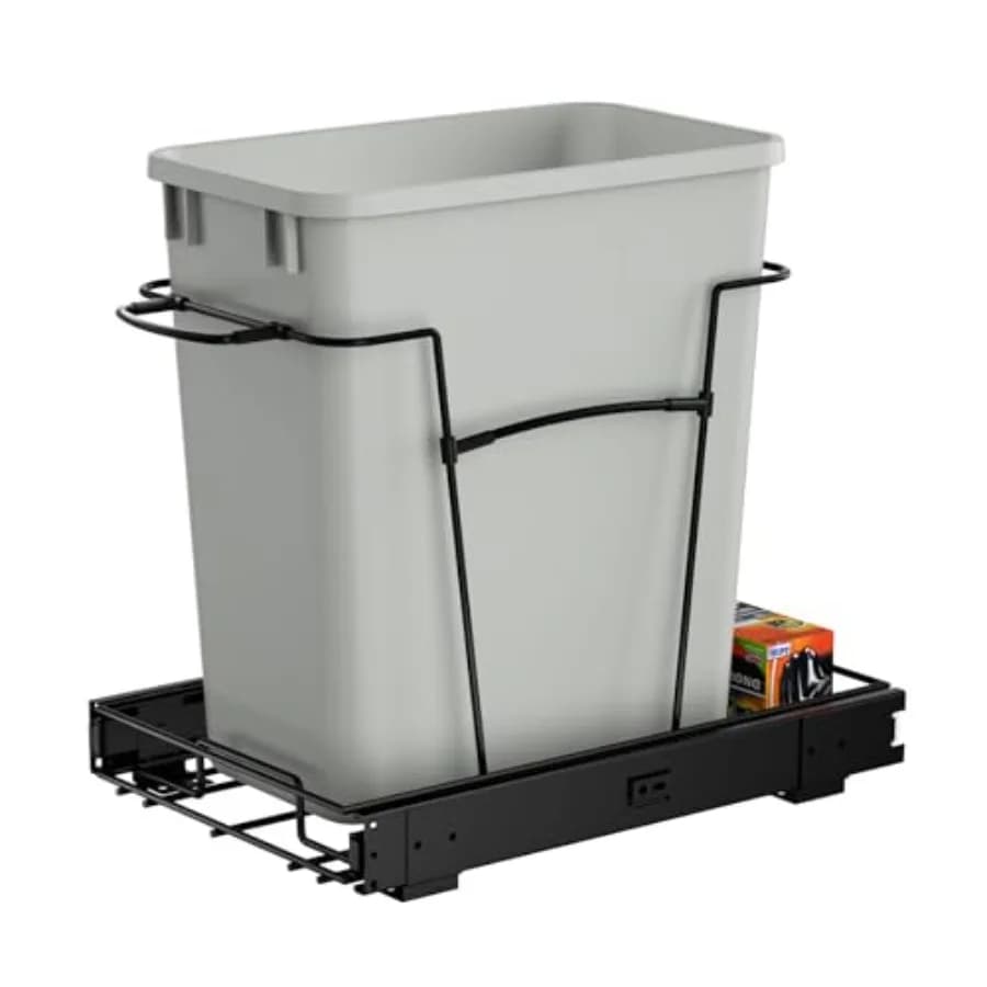 Pull Out Trash Can for Kitchen Cabinets 35 Qt Under Sink Garbage Bin with Full Extension Slides Fits 13" W x 18" D Opening Cabi