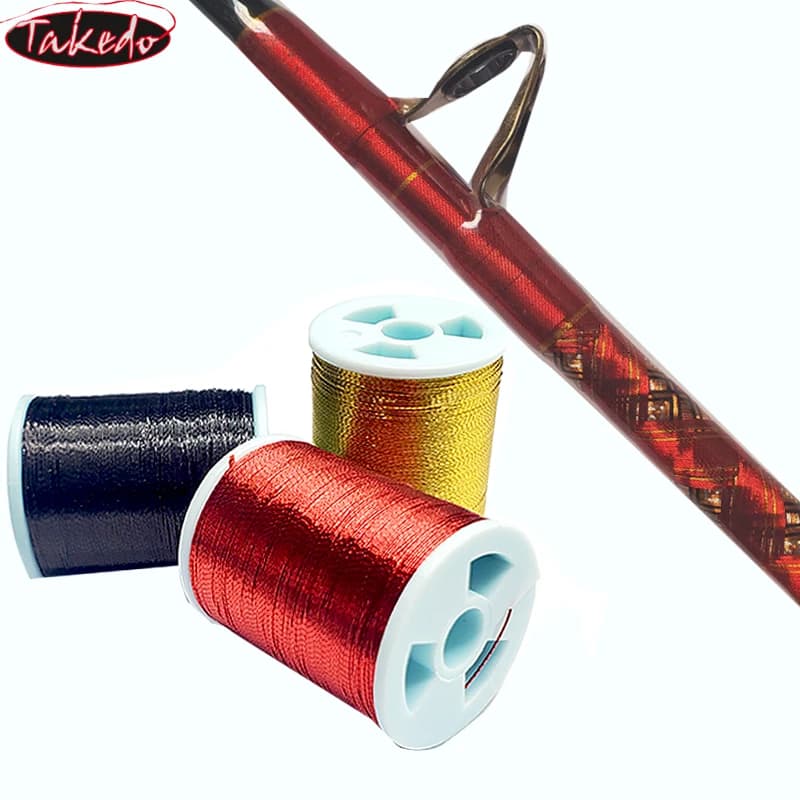 TAKEDO 15 Colori 0.28mm 0.3mm 100 Yard Canna Da Pesca Guida Linea NCP Filo di Avvolgimento Riparazione FAI DA TE Decorazione Componente Canna Da Pesca