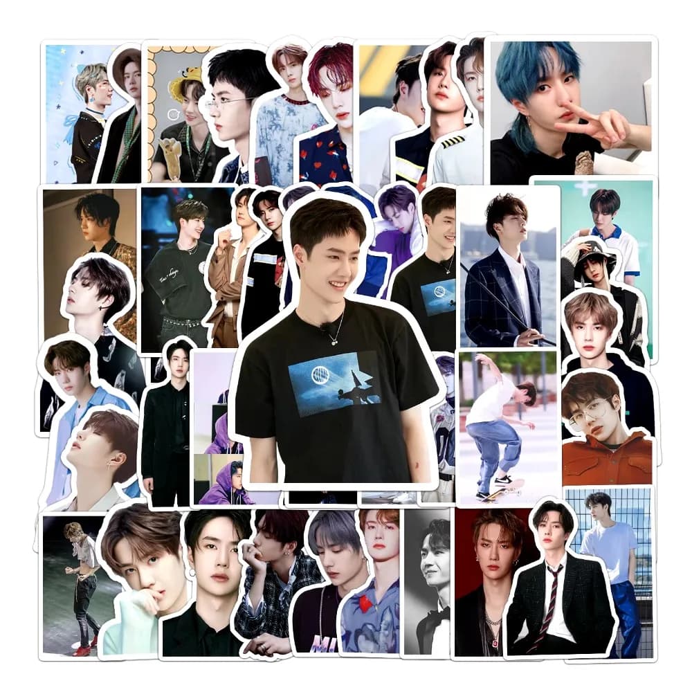 50PCS Cartoon Wang Yibo Sticker Graffiti Star iPad Notebook Car Guitar Computer Pattern Scrapbook Toy Decoration