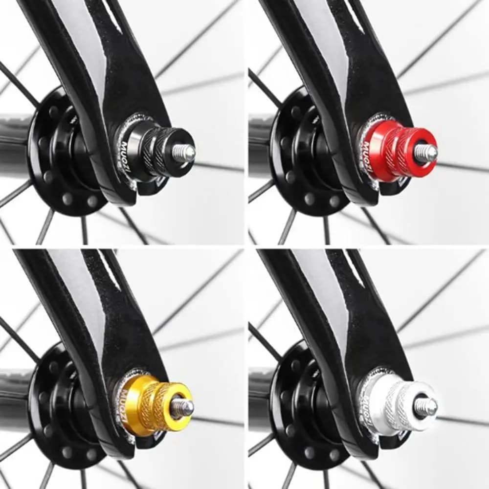 MUQZI 1/2pcs M5 leva a sgancio rapido mozzo dado anteriore posteriore spiedini bullone di fissaggio in lega di alluminio MTB vite mozzo ruota bici da strada