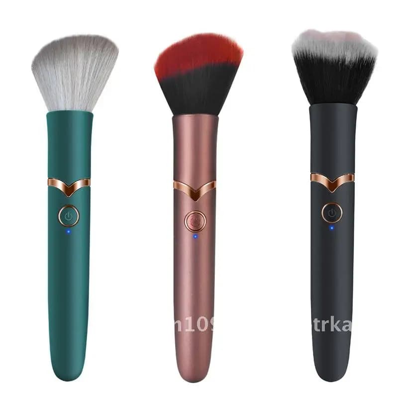 Pennello per trucco di bellezza vibrante USB ricaricabile per adulti - Materiale ABS rosso verde lago blu con design a zampa di gatto e polvere di perle