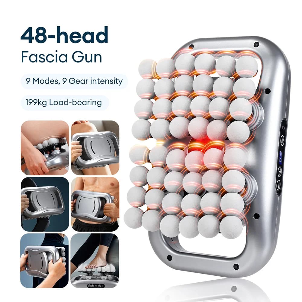 Pistola per massaggio corpo a 30 teste Vibrazione ad alta frequenza Pistola per fascia Schiena Vita Coscia Massaggiatore Collo Spalla Massaggiatore Massaggiatore muscolare