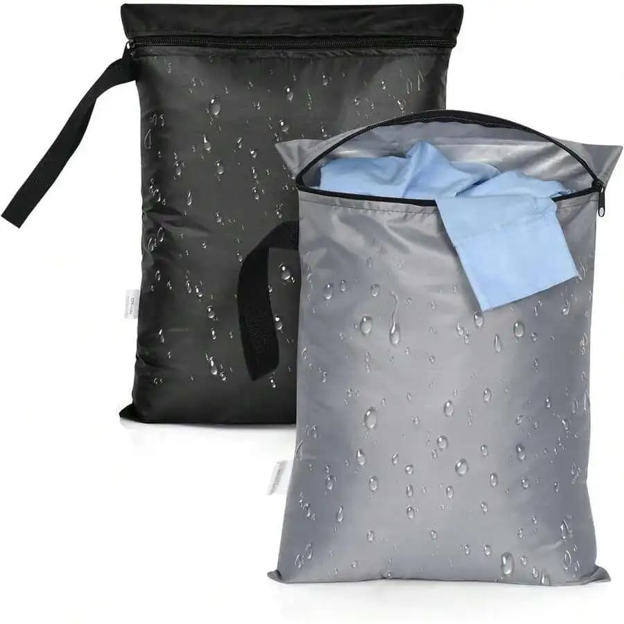 2 Pack Laundry Bags 16x20 Inch Wet Dry Bag For Swimsuit And Towels Medium Travel Dirty Clothes Bag Machine Washable Laundry