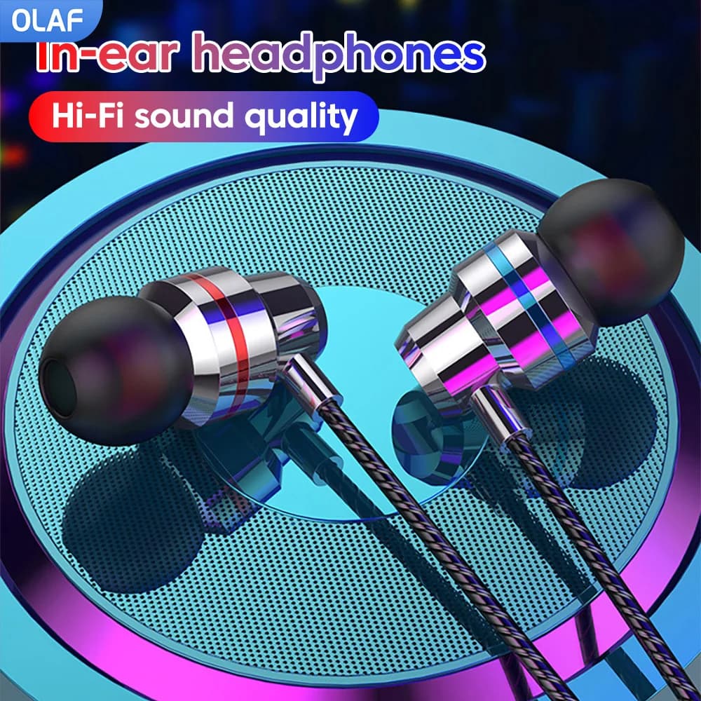 3.5MM/Type C Wired Earphones 360° Surround Sound In Ear Headphones Gaming Sports Headset Stereo Music Earbuds With Microphone