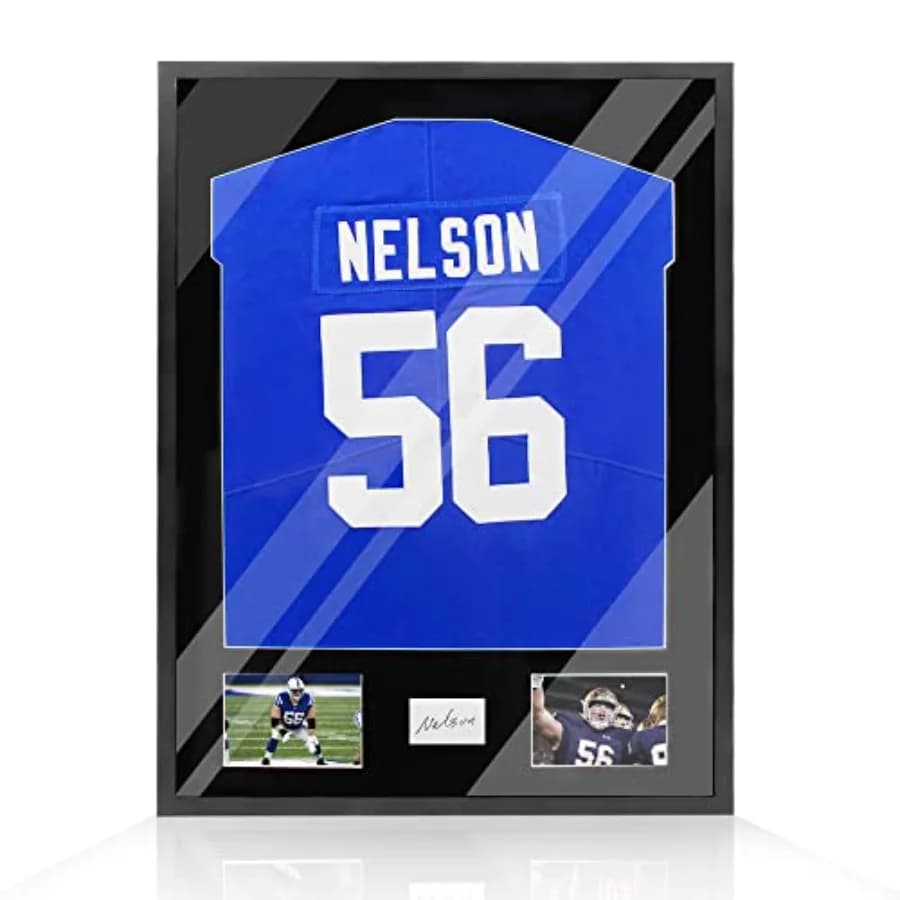 Cornice Espositiva per Maglie Sportive 32"x24" in Legno Nero Opaco da Parete per Baseball, Basket, Calcio, Hockey