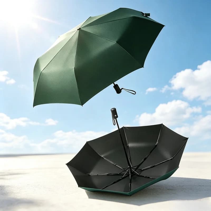 8‑Ribs Automatic Foldable Business Umbrella, One‑Touch Open Close Compact Windproof Umbrella for Men Women Daily Travel