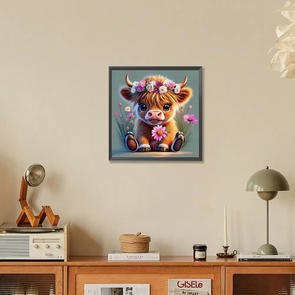 Diamond Painting Family Fairy Dust Diamond Dot Art Flower Cute Calf Crystal Resin Mosaic Painting Kit AB Drill Cross Stitch Set