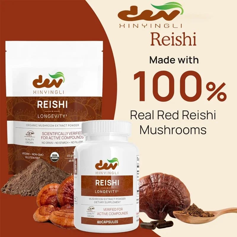 Zhi Capsules - Supplement of organic mushroom extract, vegetarian supplement containing vitamin, non-GMO, health benefits
