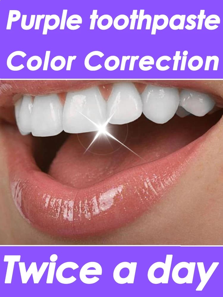 Teeth whitening products Purple toothpaste Slinginging Essence for teeth Care Oral Macchia Fresh food