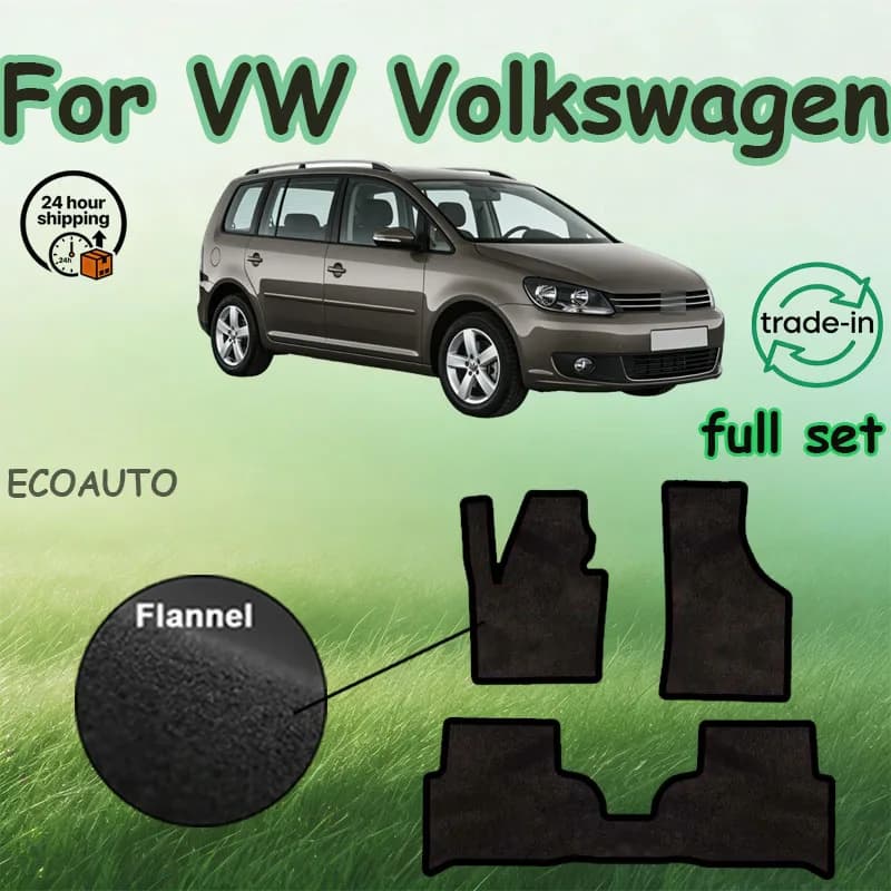 Tappetini in flanella per auto VW Volkswagen Touran 1T 2004~2014 2010, tappeti, pannelli, coperture per tappeti, adesivi per tappetini