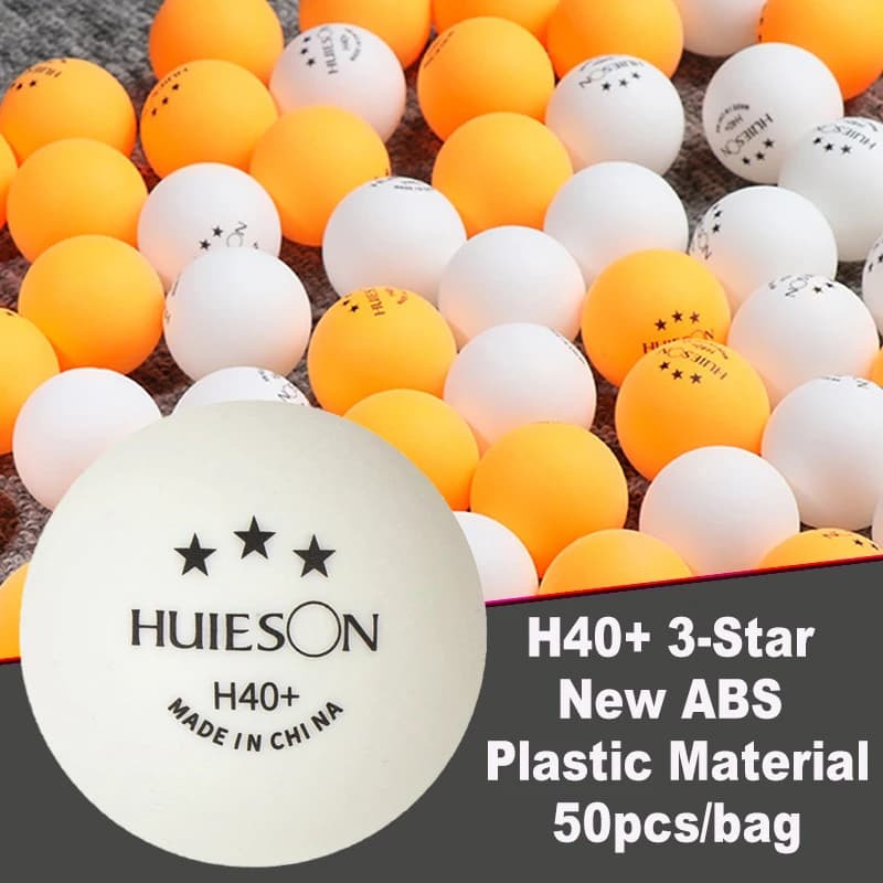 Huieson 50 pezzi H40 + pallina da ping pong a 3 stelle nuova pallina da ping pong in materiale plastico ABS per allenamento da competizione per giocatori professionisti