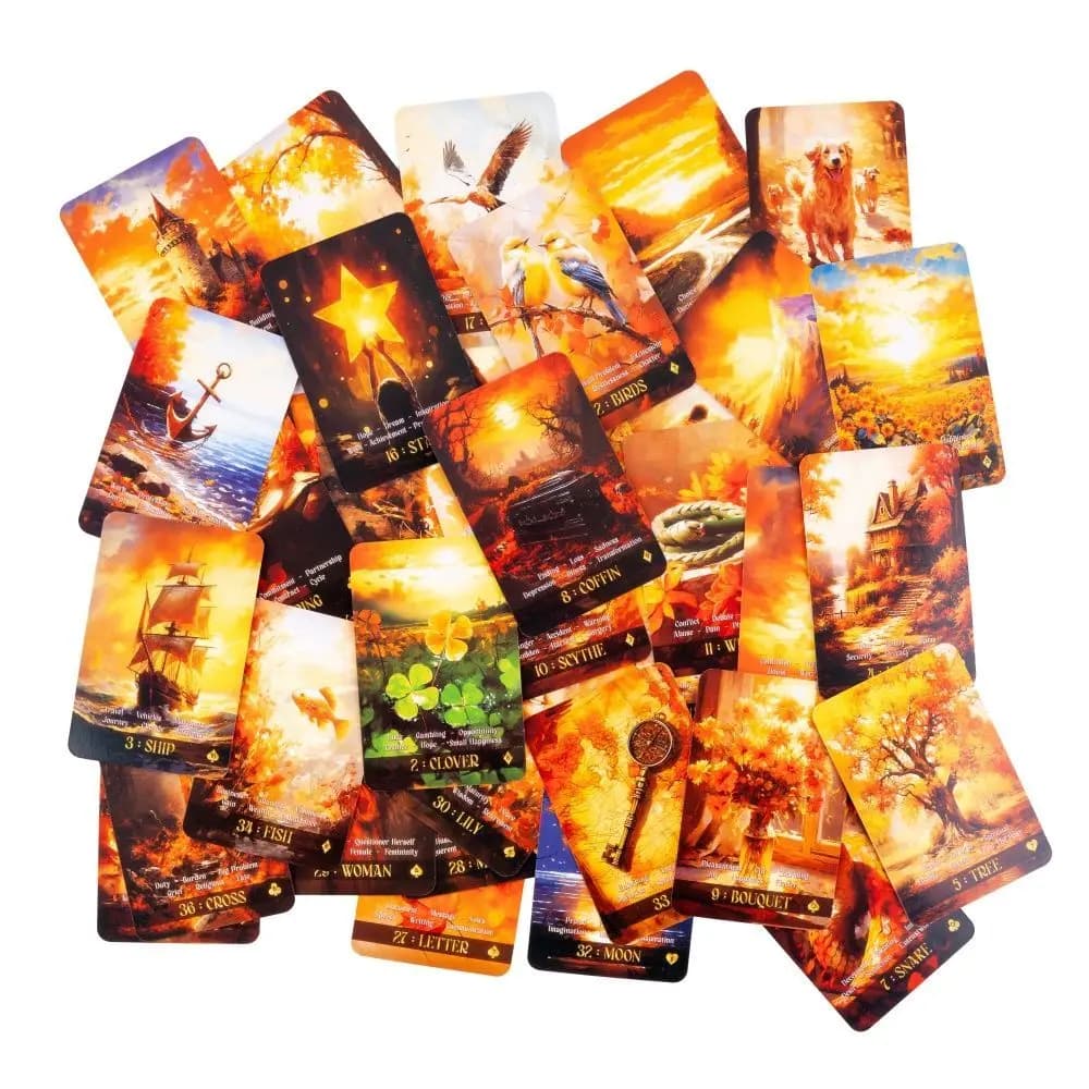 9*6cm Le Autumn Lenormand Cards 36 Card Oracle Deck for Divination, Fortune Telling & Spiritual Growth