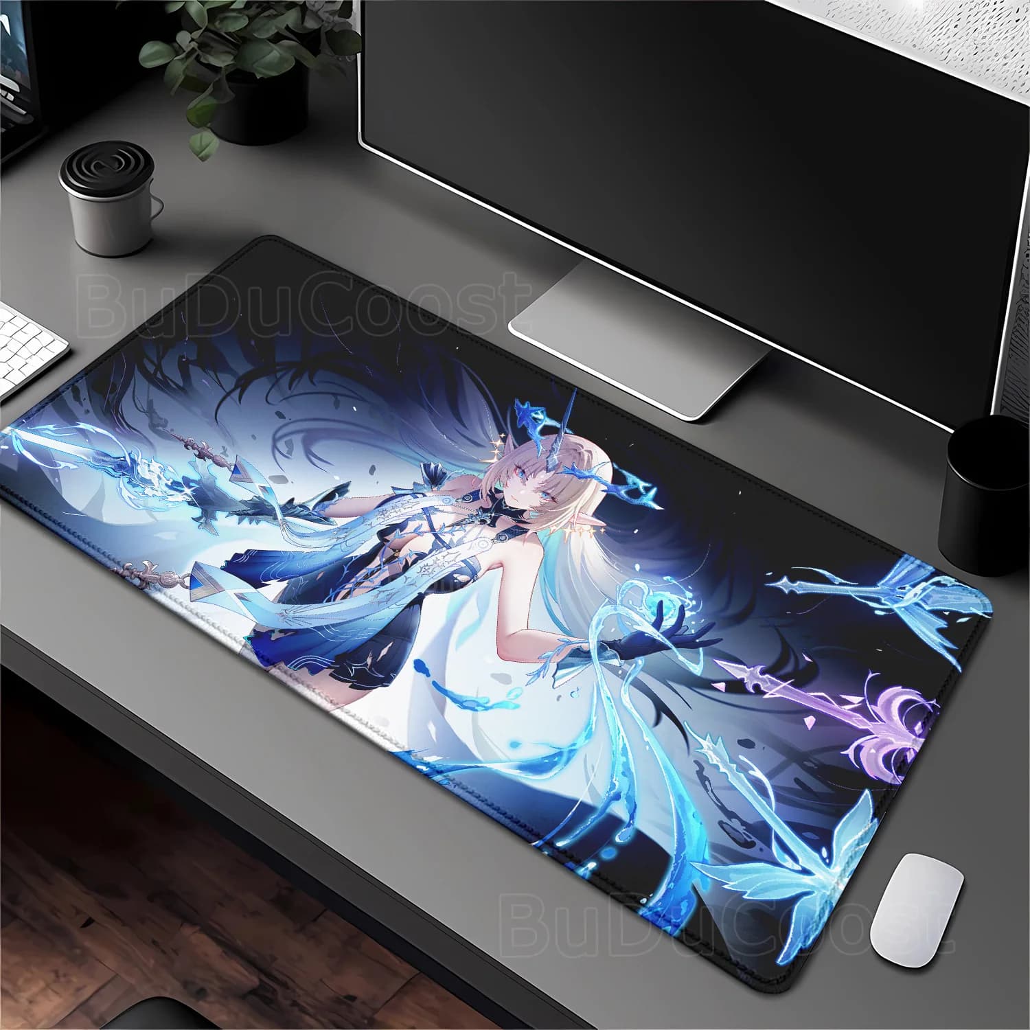 Cartethyia Wuthering Waves Tappetino per mouse in gomma Gioco Laptop Tappetino per mouse antiscivolo Kawaii di grandi dimensioni Accessori per uffici da gioco Tappetino da scrivania