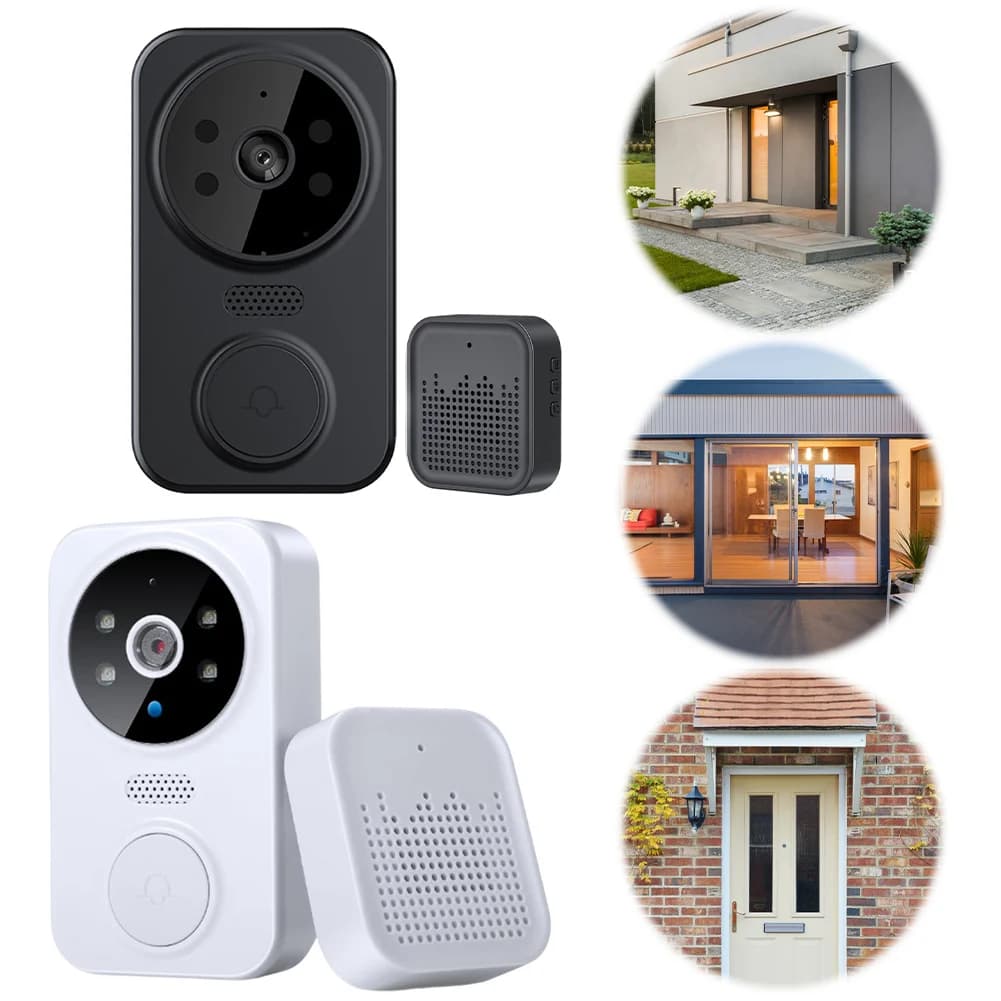 Campanello Video WiFi Intelligente con Telecamera, Audio Bidirezionale, Visione Notturna, Campanello Intelligente per Sorveglianza Interna ed Esterna