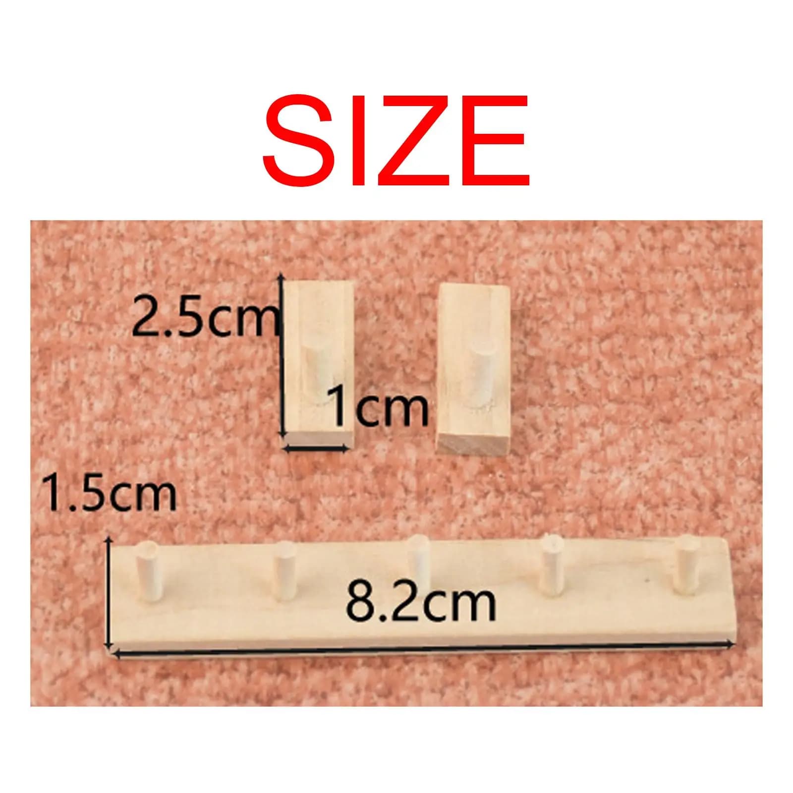 6/Set Miniature Wooden Coat Hooks Clothes Hanger /12 Dollhouse Toys