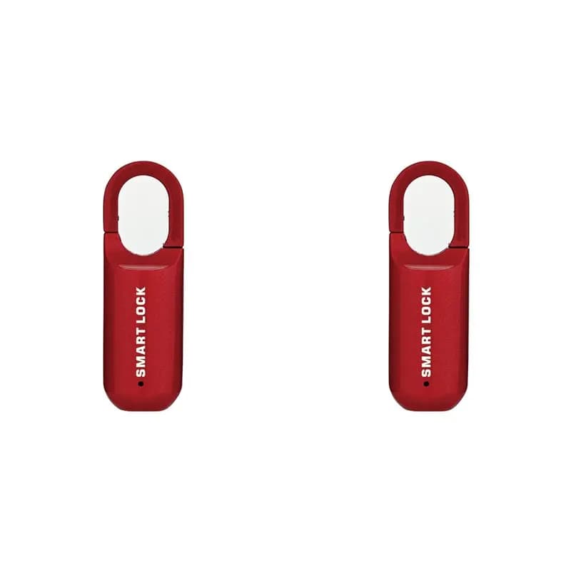 AA84 2X Fingerprint Padlock M01 Smart Door Lock Keyless USB Rechargeable Security For Home Bike Locker Red