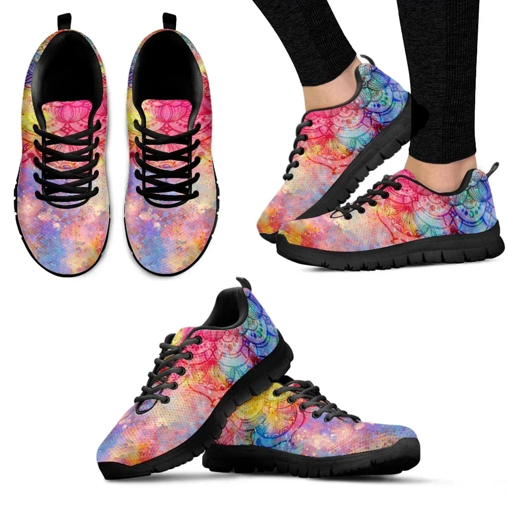 Luxury Brand Bohemian Mandala Floral Print Casual Sneakers Psychedelic Starry Sky Design Lace-up Shoes Zapatos