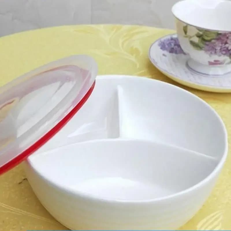 Piatto in Ceramica con Scomparti per il Controllo del Peso, Portion Controler per Pasti Individuali, Contenitore per Pranzo Separato per Lavoratori d'Ufficio