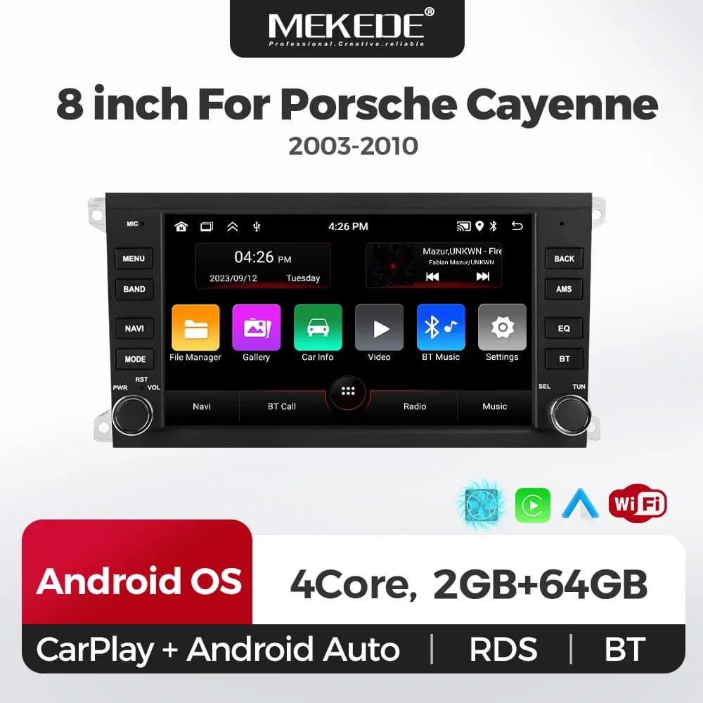 MEKEDE Sistema operativo Android per Porsche Cayenne 955 957 9PA 2002 - 2010 Autoradio da 8 pollici Carplay DSP Multimedia GPS 2 din Stereo Head Unit