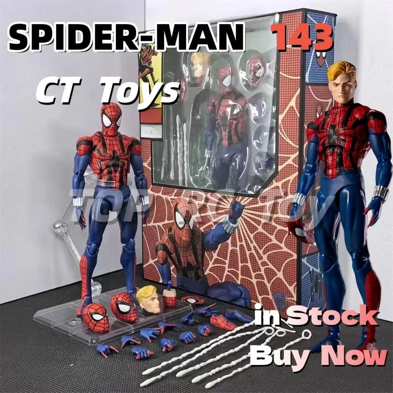 Genuino CT Toys Ben Reilly Spiderman Mafex 143 Figura Comic Ver Scarlet Spider Action Figure Spider-Man Giocattolo personalizzato Regalo di Natale