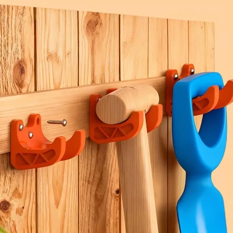 【EFFICIENTE】Gancio porta attrezzi da giardinaggio, 2/4 pezzi, per capannoni da giardino, per garage, supporto organizer salvaspazio da parete