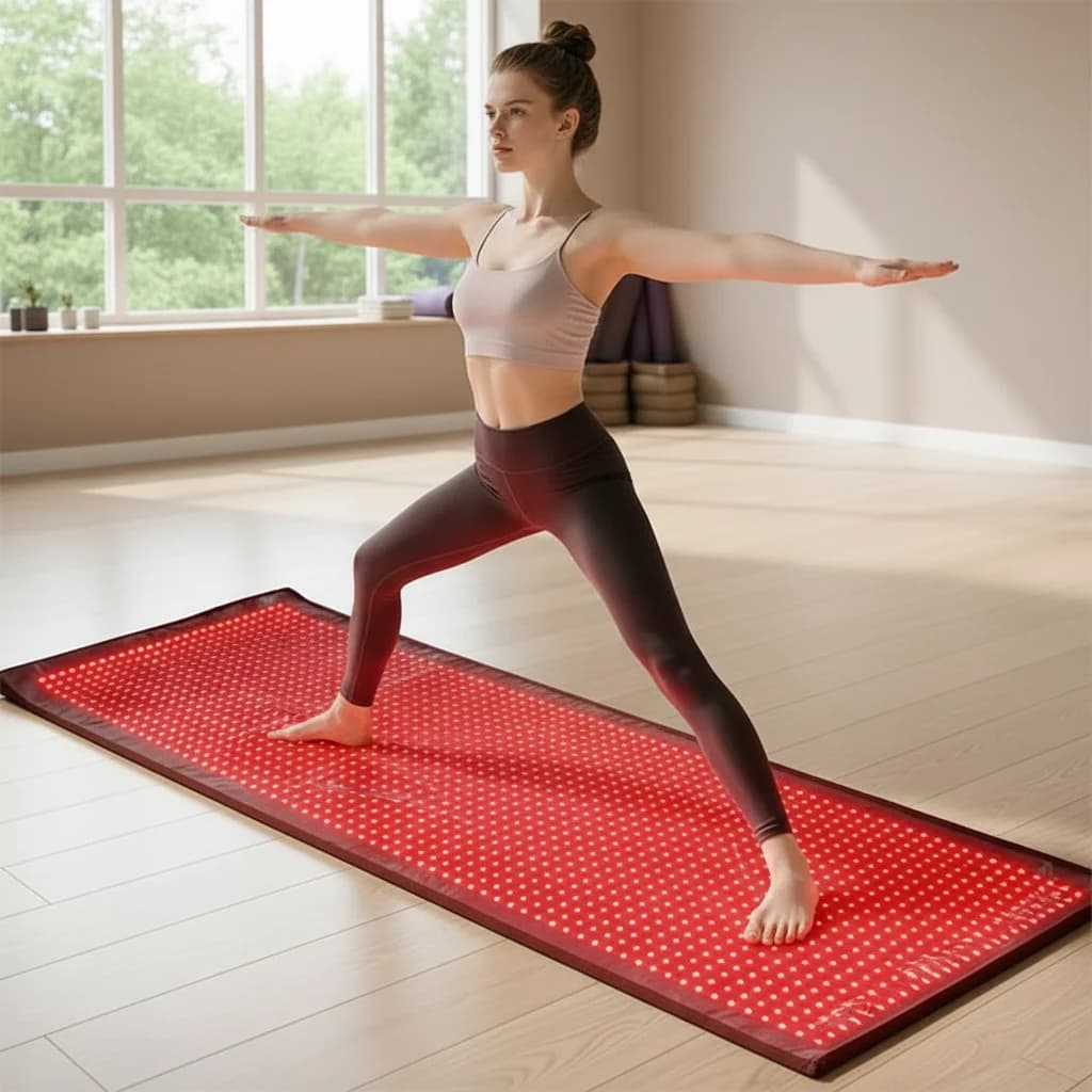 Coperta per Terapia a Luce Rossa, Tappetino per Terapia a Infrarossi, Tappetino LED per Fototerapia Corpo Intero Yoga Pilates