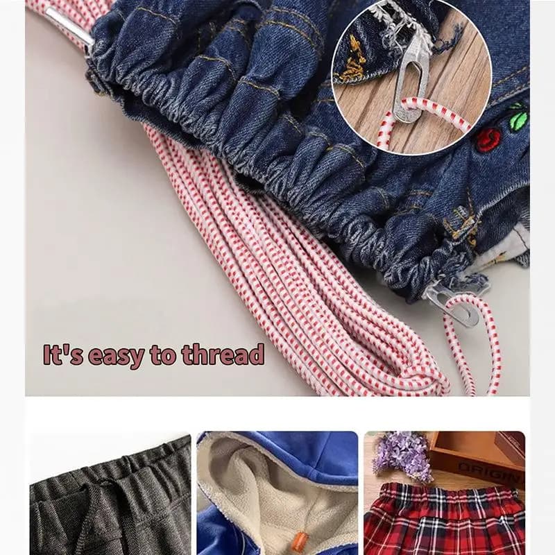 Set di infila cavi flessibili con coulisse a molla da 4 pezzi per cordoncini elastici, lacci sui pantaloni, felpe con cappuccio, kit di strumenti di riparazione per cucito fai da te, accessori