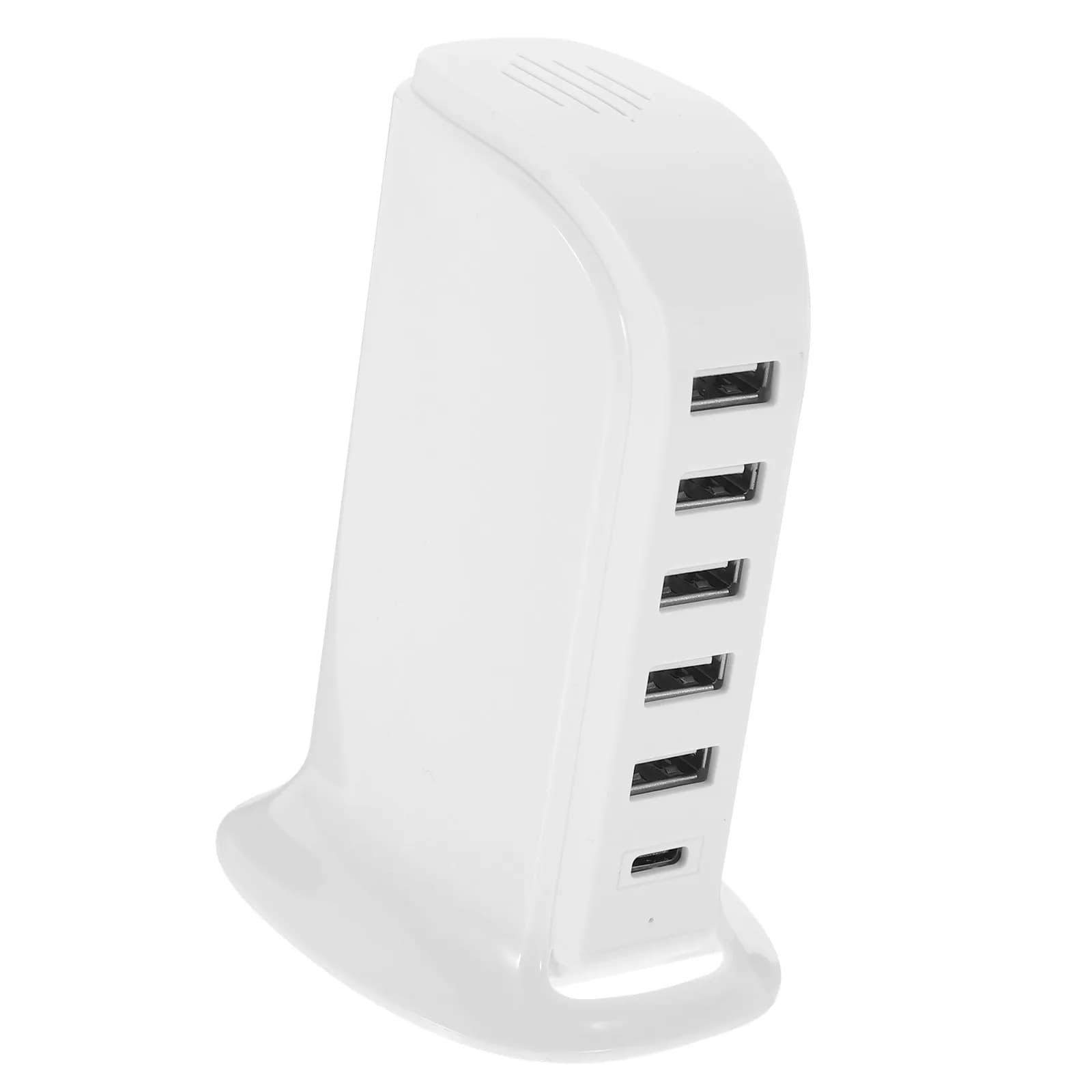 Hub USB a 6 Porte con Adattatore di Alimentazione, Caricatore Rapido, Stazione di Ricarica da Scrivania, Caricatore USB Universale con Identificazione Intelligente