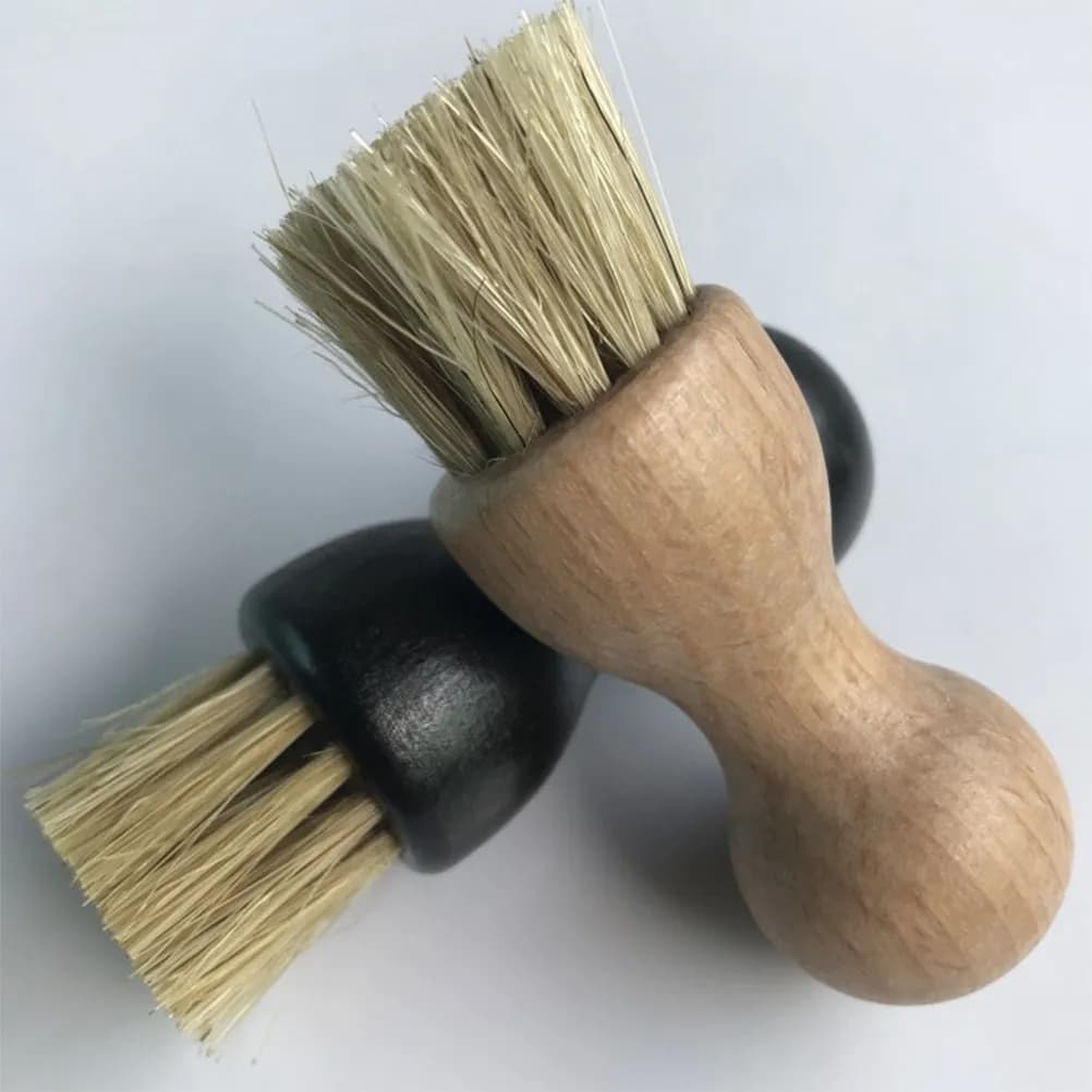 Set di 2 Spazzole per Scarpe in Legno di Faggio con Setole in Pelo di Maiale, Inodore, Robuste, Leggere e Portatili per Pulizia Profonda di Sneakers e Stivali