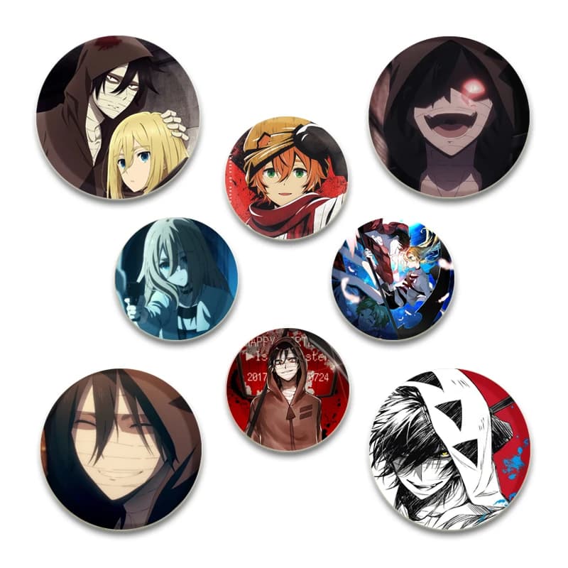 58MM Anime Game Angels of Death Cartoon Figure Brooches Cosplay Exquisit Badge for Collar Backpack Accessory Handmade Enamel Pin