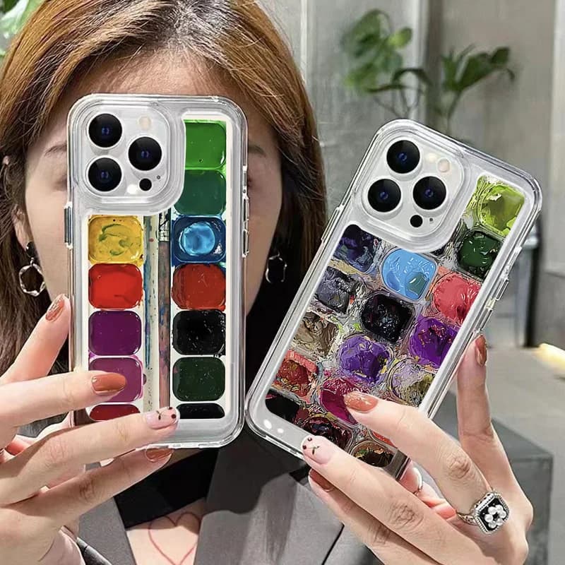 Cover Morbida Artist Paint Pots per Samsung Galaxy S25 S24 Ultra S23 FE S22 S21 Plus A56 A55 A54 A36 A35 A16 A15 5G