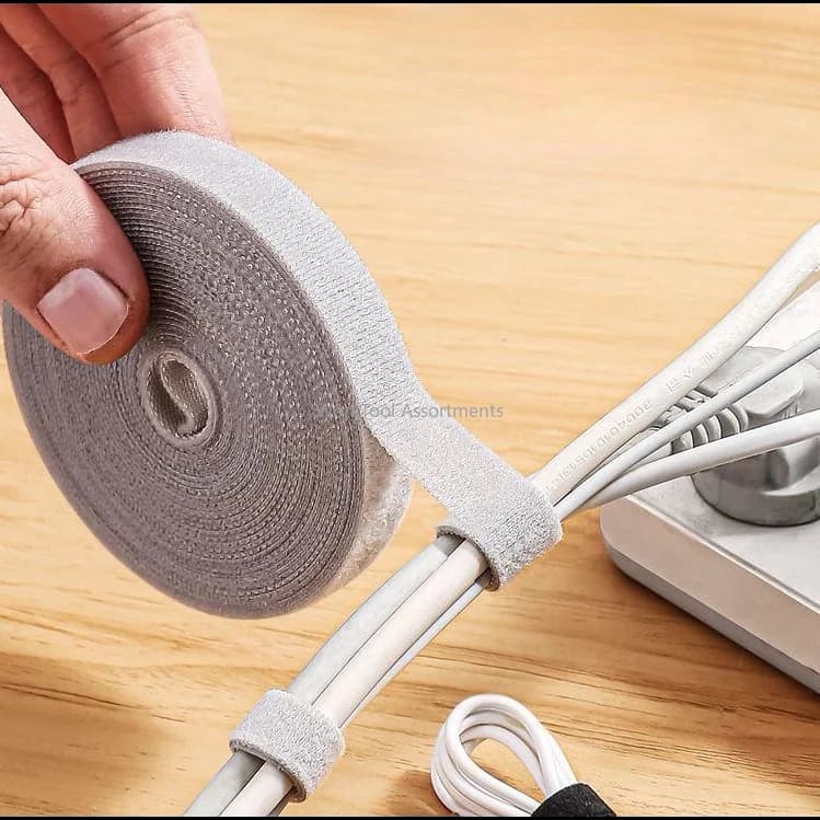 5M Reusable Velcro Cable Ties Wire Organizer Straps Desktop Cord Fixing Belt for Computer Charging Cable Management