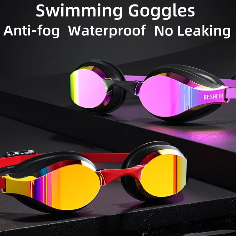 Professional unisex swimwear for racing, HD lenses and anti-fog swim glasses for adults
