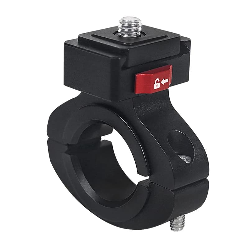 Bike handlebar clamp with quick release V connection for GoPro Insta360 Action Camera Versatile Staff Support for phone Moto Cycling