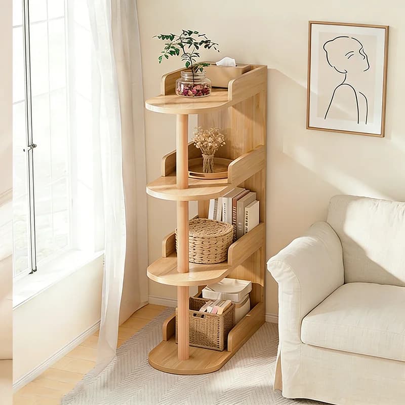 Scaffale Angolare Moderno Autoportante, Mobile Contenitore da Terra, Libreria, Scaffale per Ufficio, Ideale per Soggiorno, Ufficio, Camera da Letto
