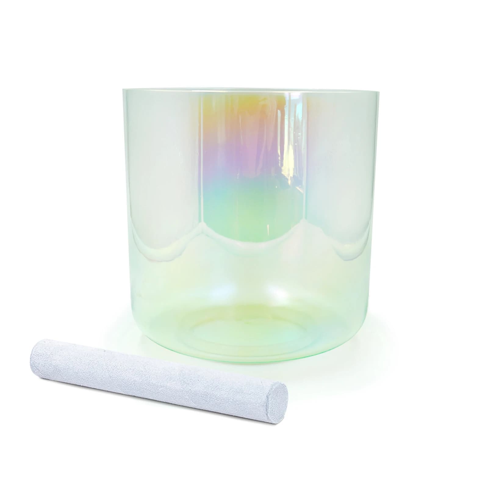 Hye-eun Green Cosmic Light Clear Crystal Singing Bowl 6 Inch Note abcdefg with Free Mallet