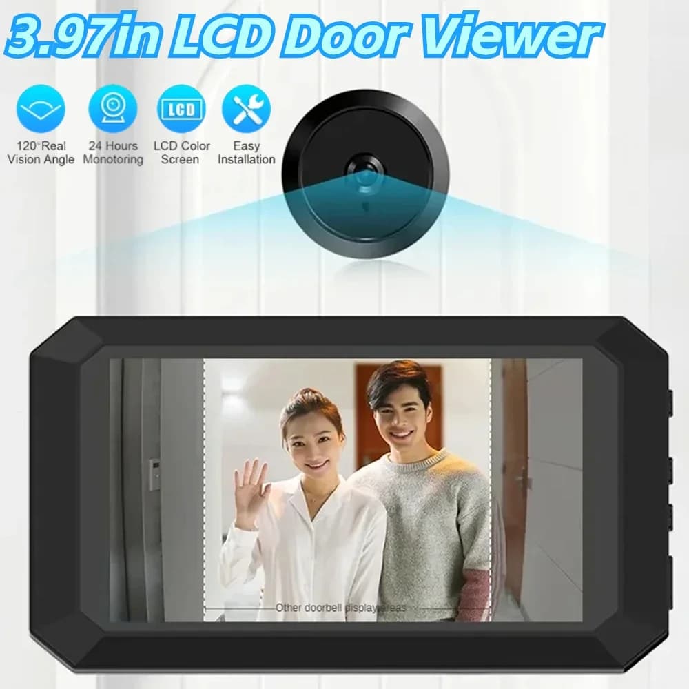 Magic Eye Electronic Viewfinder Night Vision 3.97in schermo LCD Video Digital Door Viewer 1080P Camera 1400mAh Entry HomeSecurity