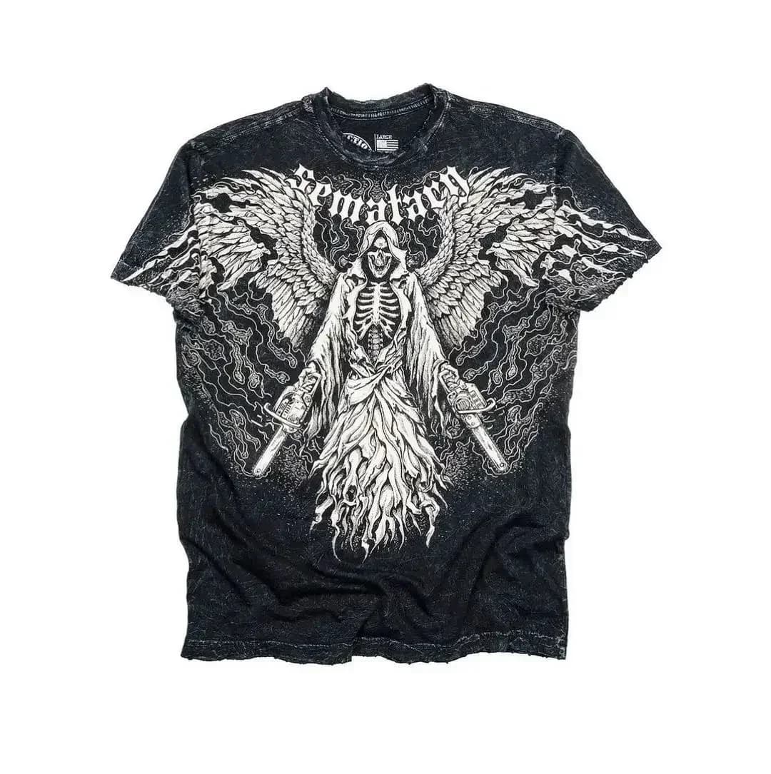 T-shirt American Affliction Effetto Lavato Nuovi Arrivi Abbigliamento Uomo Maglietta Grafica da Uomo T-shirt per Uomo Ropa Hombre
