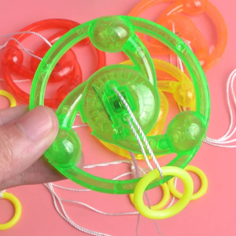 1 pcs bright hand pull bright flashing rope fly toy led light toy new kids fly flash gyroscope gift