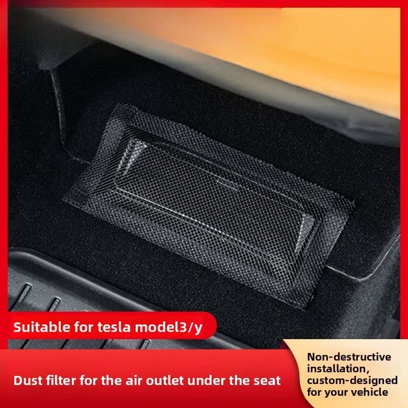 Under Seat Air Vent Cover for Tesla Model 3/Y Rear AC Outlet Protector Grille Anti-Blocking Mesh Guard with Velcro Car Interior