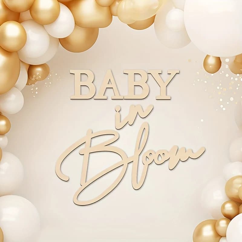 Baby in Bloom Cartello in legno Gender Reveal Party Decor Gravidanza Celebrazione Regalo Asilo nido Wall Art Photo Prop per Baby Shower ​