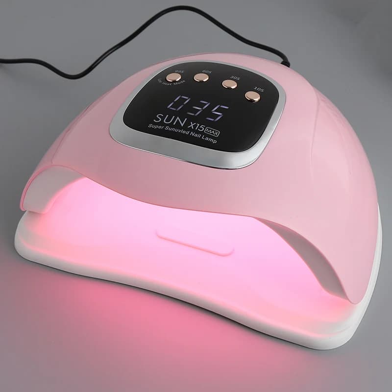 SUN X15 MAX Lampada per unghie UV LED rosa per manicure 66LEDSGel Asciugatrice per smalto con grande schermo LCD Lampada asciuga unghie intelligente