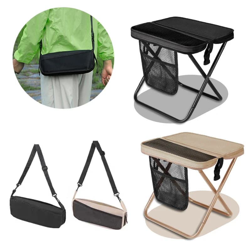 ^.Foldable Backpack Stool Portable Folding Stool With Carry Bag Lightweight Mini Easy Carry Outdoor Chair For Travel For Travel