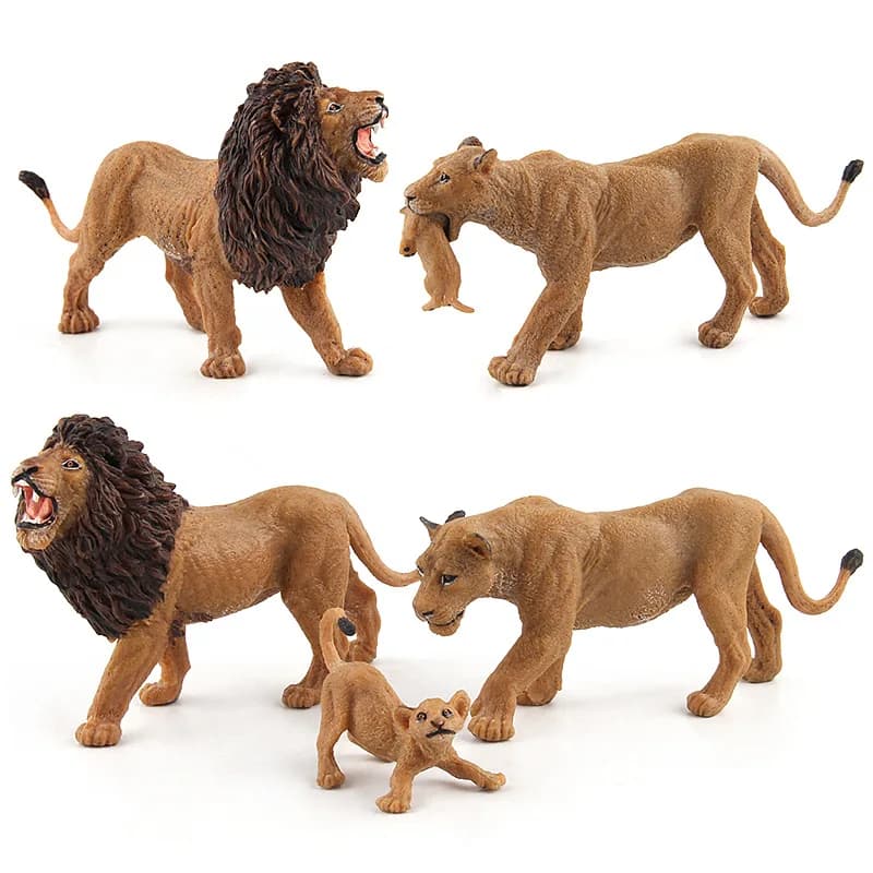 Wild Animals Realistic Simulated Lion Model PVC Material Cub The Lion Family Collection Decoration Toys For Birthday Gifts