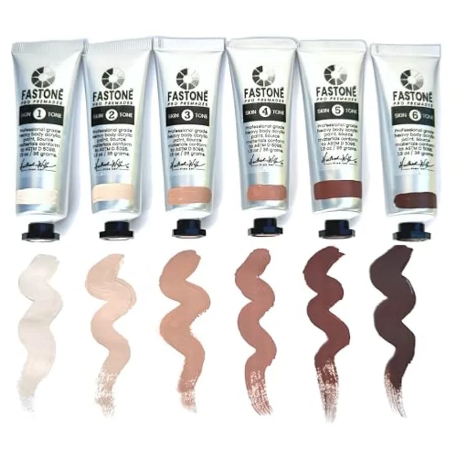 Acrylic Skin Tone Paint Set - 6 Pack Pro Premades