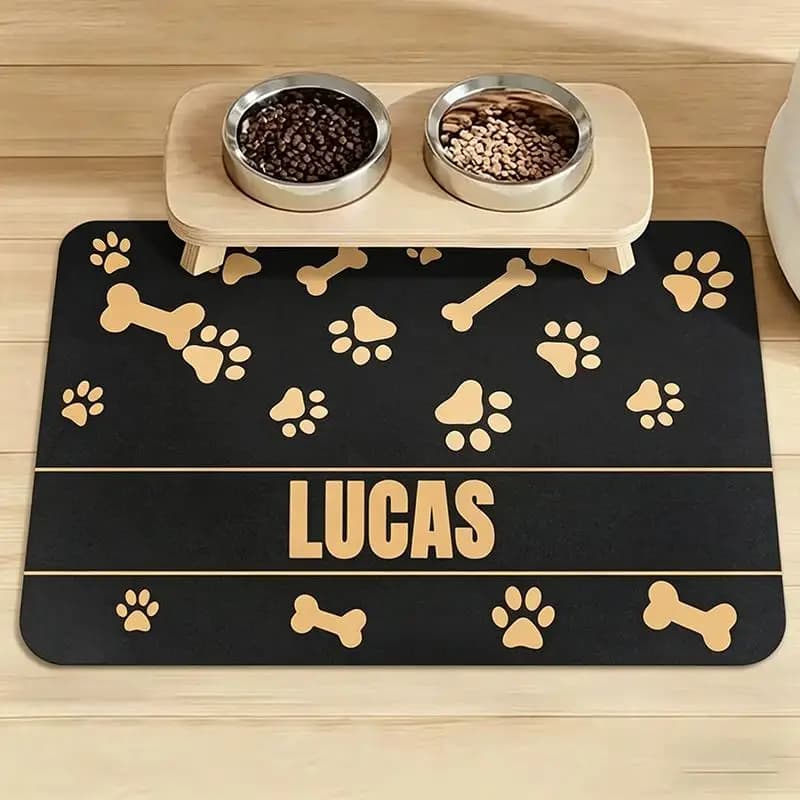 Diatomaceous Mud Absorbent Pet Placemat Keeps Floor Clean Waterproof For Dog and Cat Feeding Bowl 1pc Home Supplies